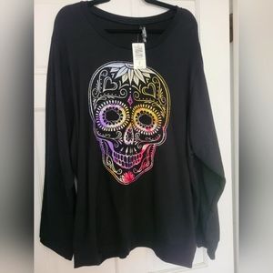 NWT Torrid Sugar Skull sweatshirt/sleep shirt sz 4